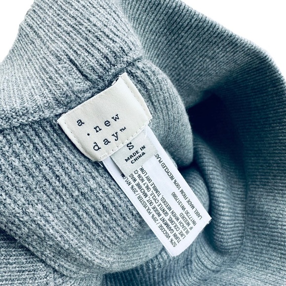 A New Day Wide Leg Knit Pants Grey High Waist Women’s Small - Picture 3 of 6